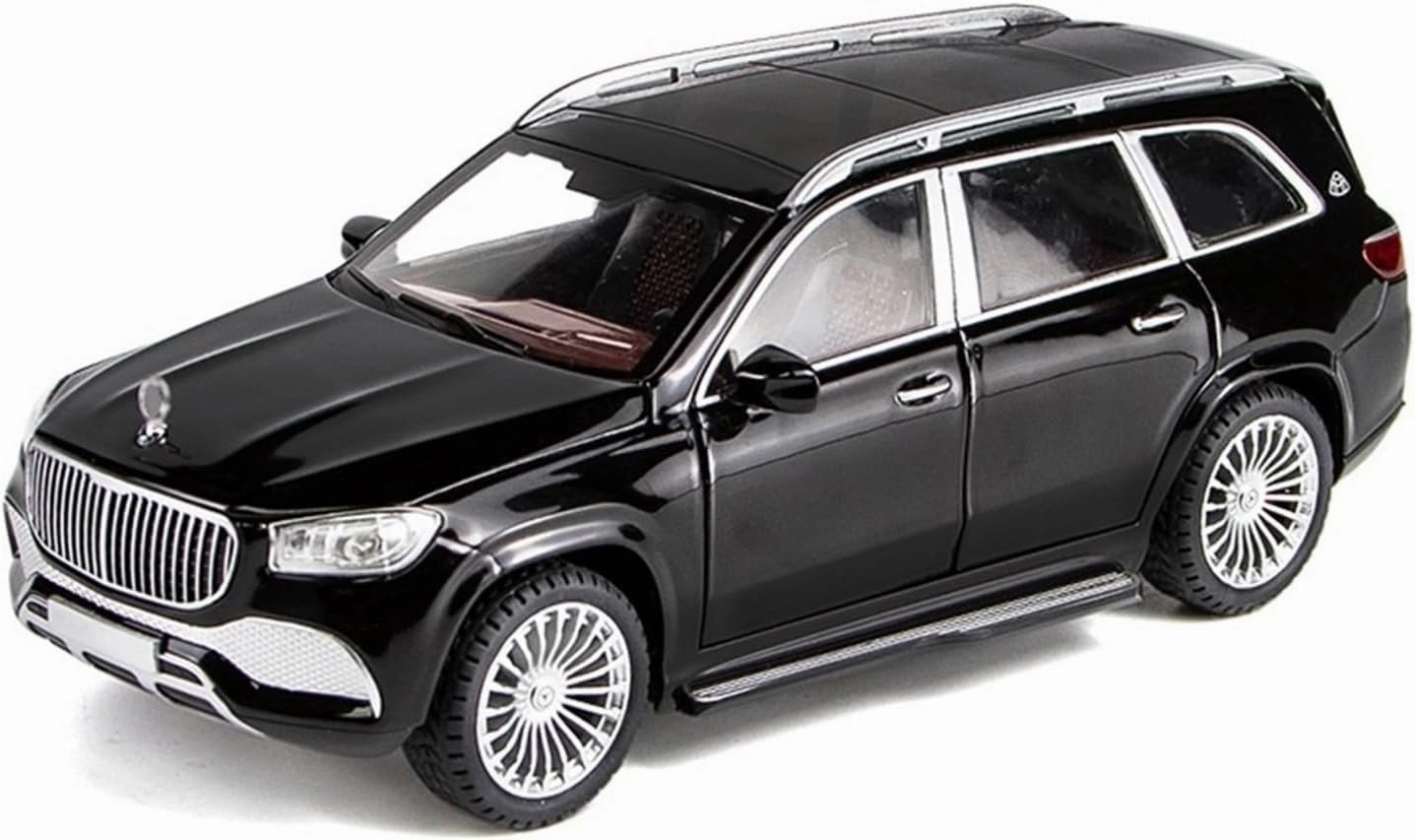 Metal Die Cast Toy Cars 1:24 for Maybach GLS600 Alloy Off-Road Car Model Ornaments Simulation Business SUV Collection for Home Or Office Décor(Black)