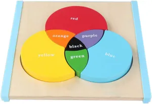 Mfumyy Wooden Montessori Three Primary Color Mixing Learning Board for Kids Educational Learning Toys Color Cognition Toy Color Matching Toy,Medium