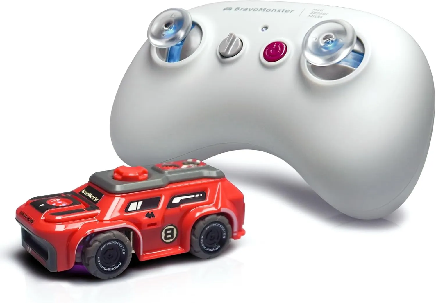 Micro RC Car 1:72 Full Proportional Hall Sensor Mini Remote Control Racing Car for Desktop on Track Play with Expandable Components, Gifts for Adults and Kids with Rechargeable Battery