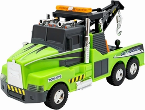 Mighty Fleet Action Drive 16" Interactive Tow Truck Toy w/Lights & Sounds, Motorized Winch, Motion Drive Action, Realistic Design & Batteries Included - Age 3 