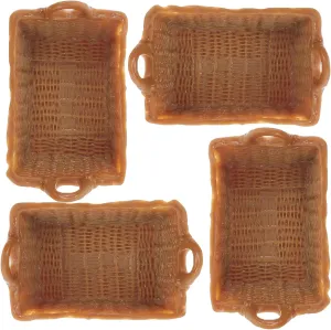 Milisten 16pcs Basket Dollhouse Accessories Premium Resin Home Ornament for Miniature Scenes DIY Crafts and Boys and Girls Play Vivid Storage Baskets for House Decor