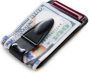 Mini Geneva Black Matte MoneyClamp® with Wallet, The Only Money Clip that Never Loses Its Grip, Forever Warranty