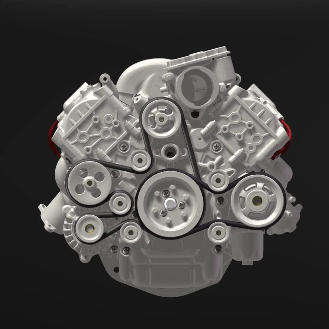 Mini V8 Engine Model Kit That Runs, MAD 3D Printing Resin Simulated Dynamic Work Internal Combustion Engine Model for AX90104 SCX10Ⅱ Capra VS4-10 Pro/Ultra Engine Model Car