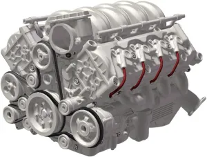 Mini V8 Engine Model Kit That Runs, MAD 3D Printing Resin Simulated Dynamic Work Internal Combustion Engine Model for AX90104 SCX10Ⅱ Capra VS4-10 Pro/Ultra Engine Model Car