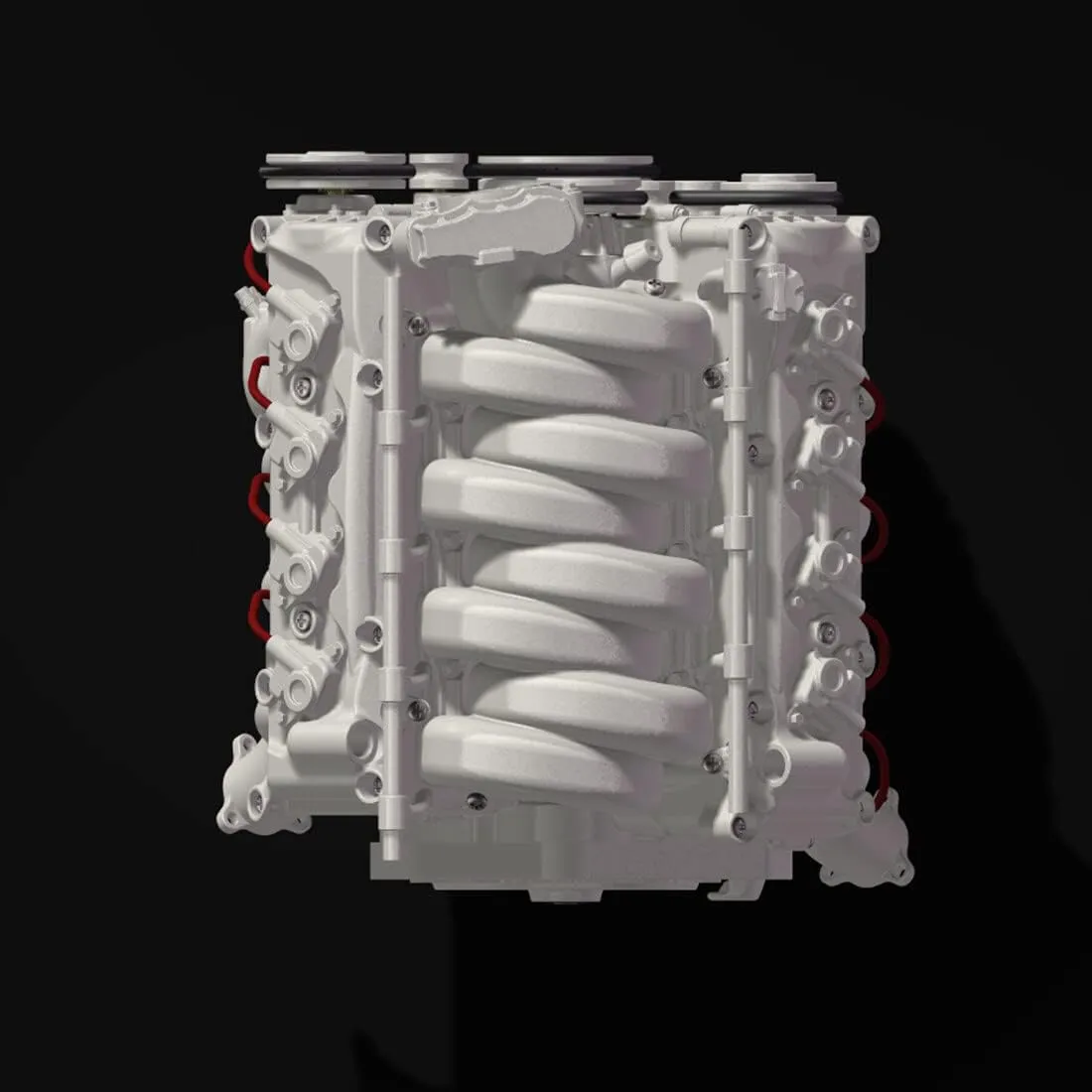 Mini V8 Engine Model Kit That Runs, MAD 3D Printing Resin Simulated Dynamic Work Internal Combustion Engine Model for AX90104 SCX10Ⅱ Capra VS4-10 Pro/Ultra Engine Model Car