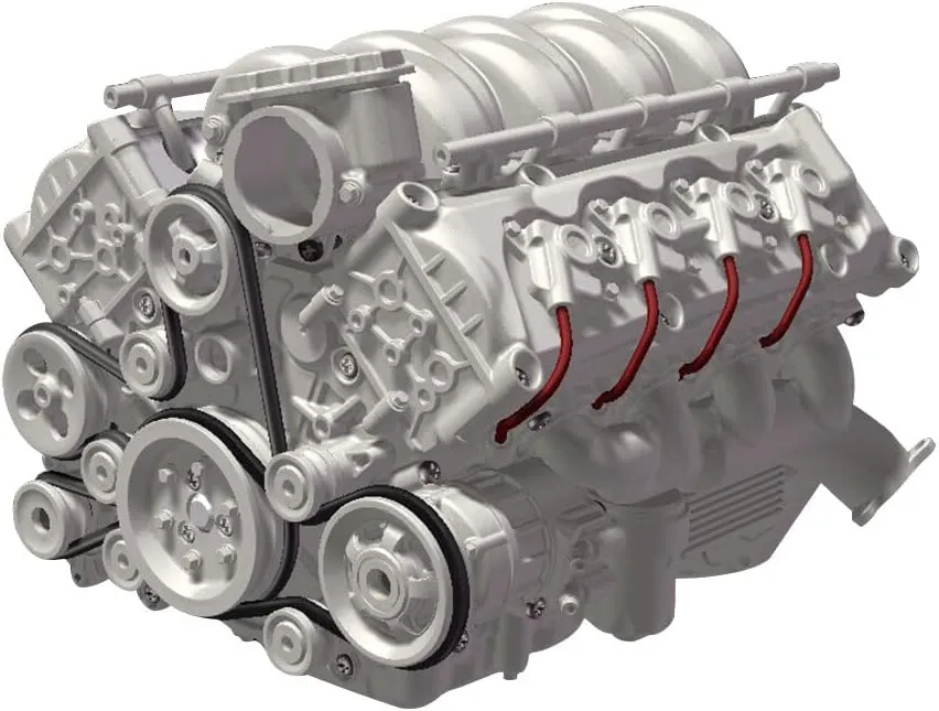 Mini V8 Engine Model Kit That Runs, MAD 3D Printing Resin Simulated Dynamic Work Internal Combustion Engine Model for AX90104 SCX10Ⅱ Capra VS4-10 Pro/Ultra Engine Model Car
