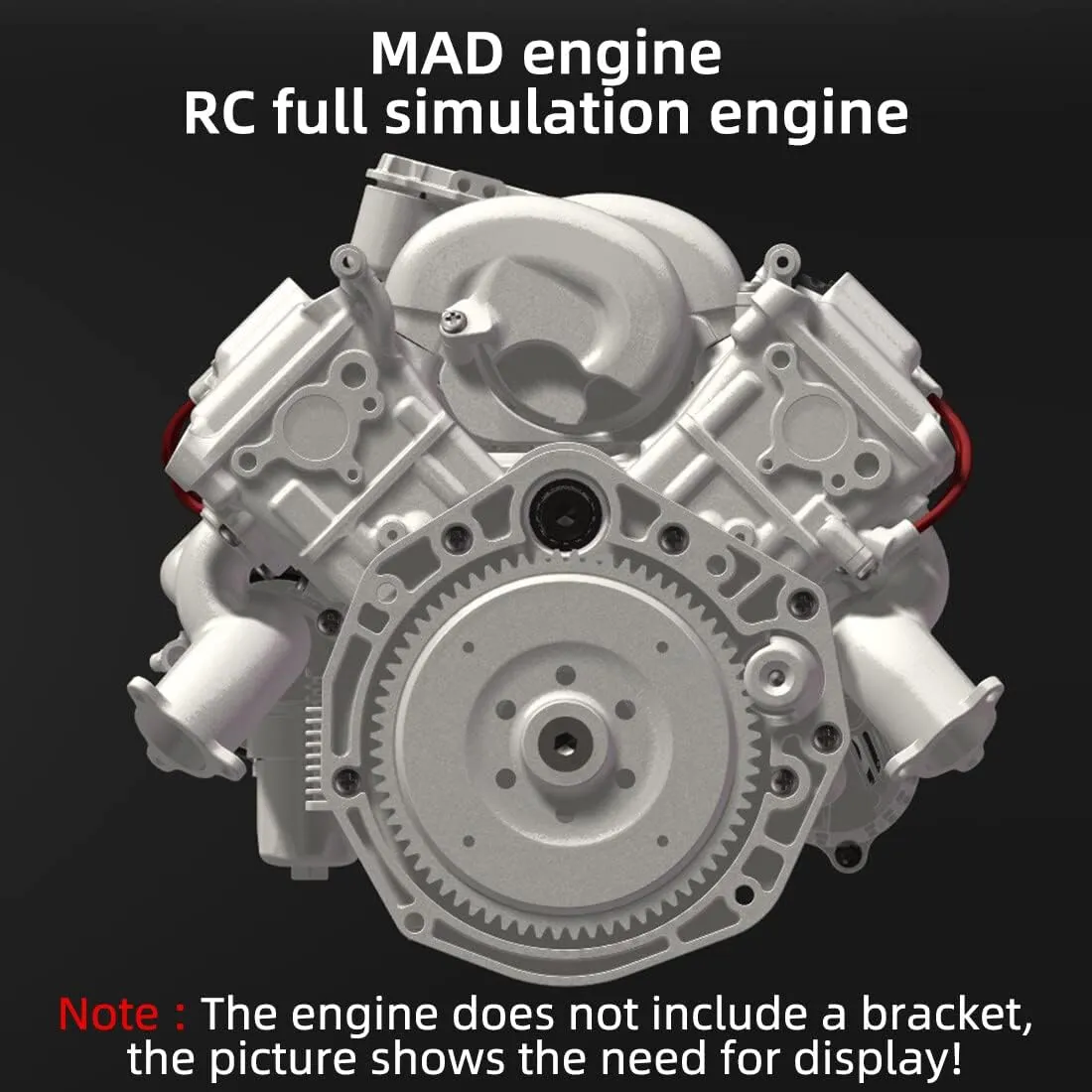 Mini V8 Engine Model Kit That Runs, MAD 3D Printing Resin Simulated Dynamic Work Internal Combustion Engine Model for AX90104 SCX10Ⅱ Capra VS4-10 Pro/Ultra Engine Model Car