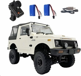 Mini RC Off-Road Car, C74-1 Full-Proportional 4WD RC Off-Road Crawler, with an Openable Front Windshield, Car Door can be Opened, Gift for Adults (Convertible Version/White)