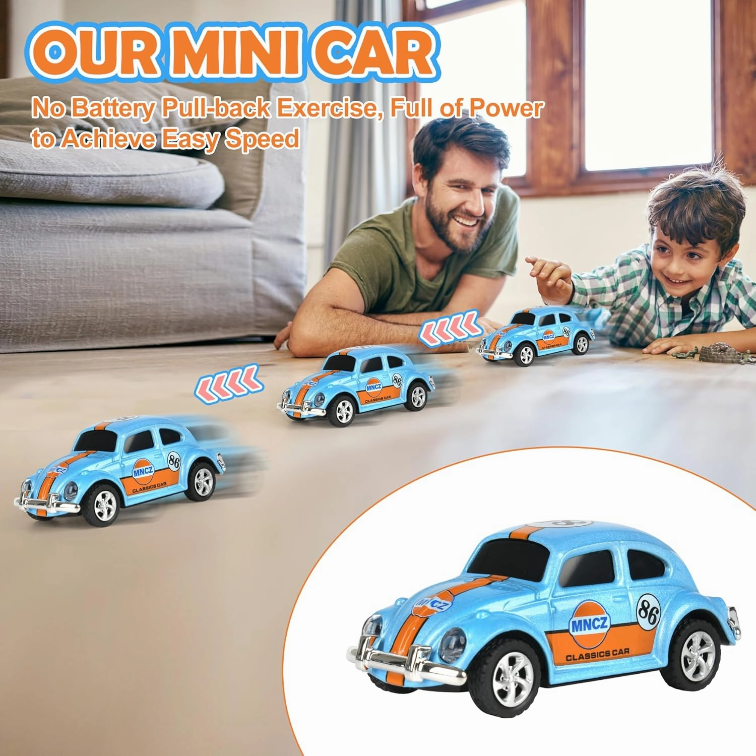 Mini RC Truck, 1/64 Scale Tow Truck Toy Remote Control Car with Lights, Mini Alloy Monster Trucks, 2.4GHz Remote & APP Control, Adjustable Speed & Steering (Blue)