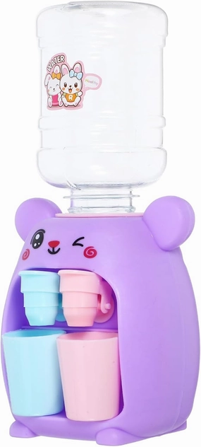 Mini Water Machine Toy, Purple Children Lovely Water Dispenser Drink Water Machine Toy for Kids Dollhouse Playset