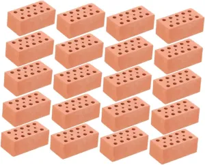 Miniature Bricks Set 30pcs Fake Mini Red Bricks for Landscaping Dollhouse Craft Supplies Building Bricks for Wall