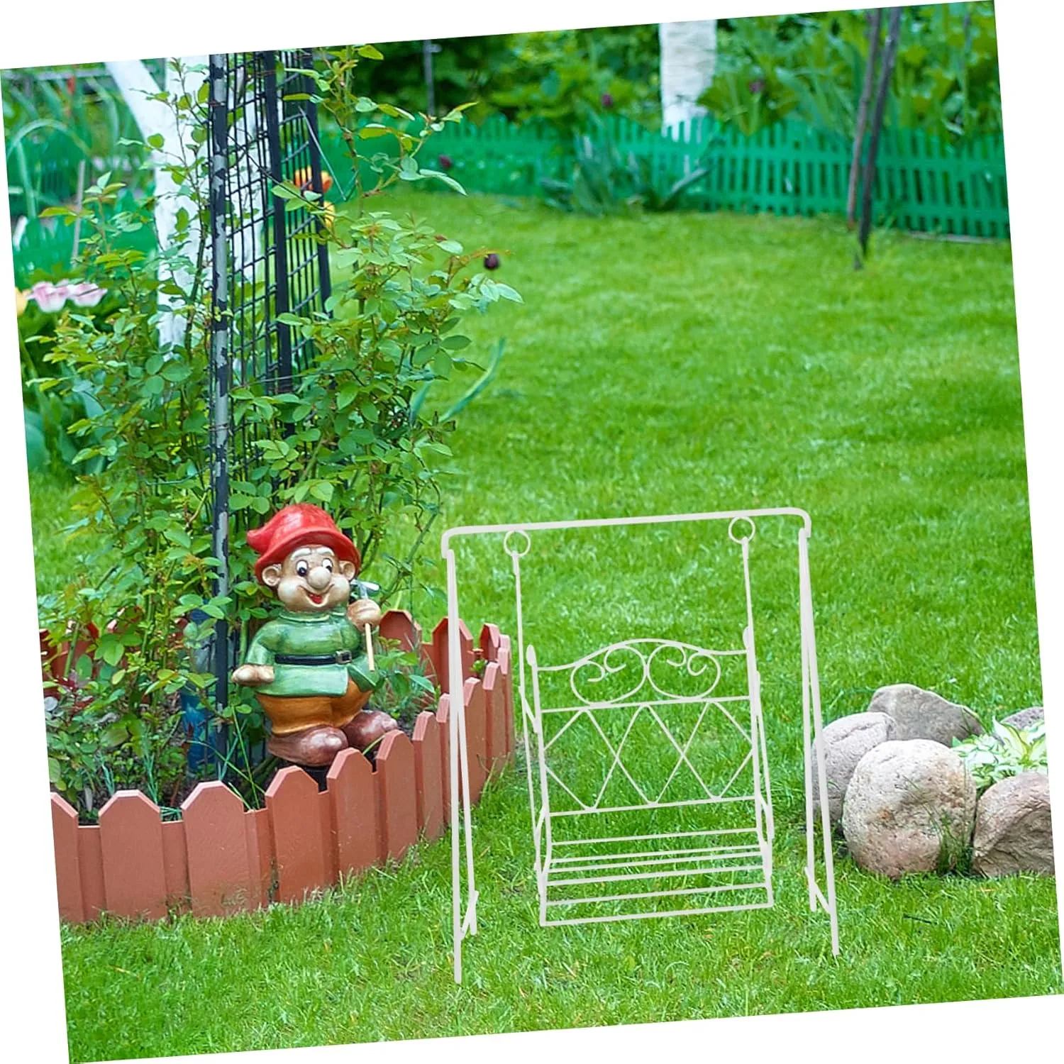 Miniature House Swing Toy Scale Swing Accessory for Dollhouse Garden Cute Furniture for Boys and Girls for Miniature Scene Decoration
