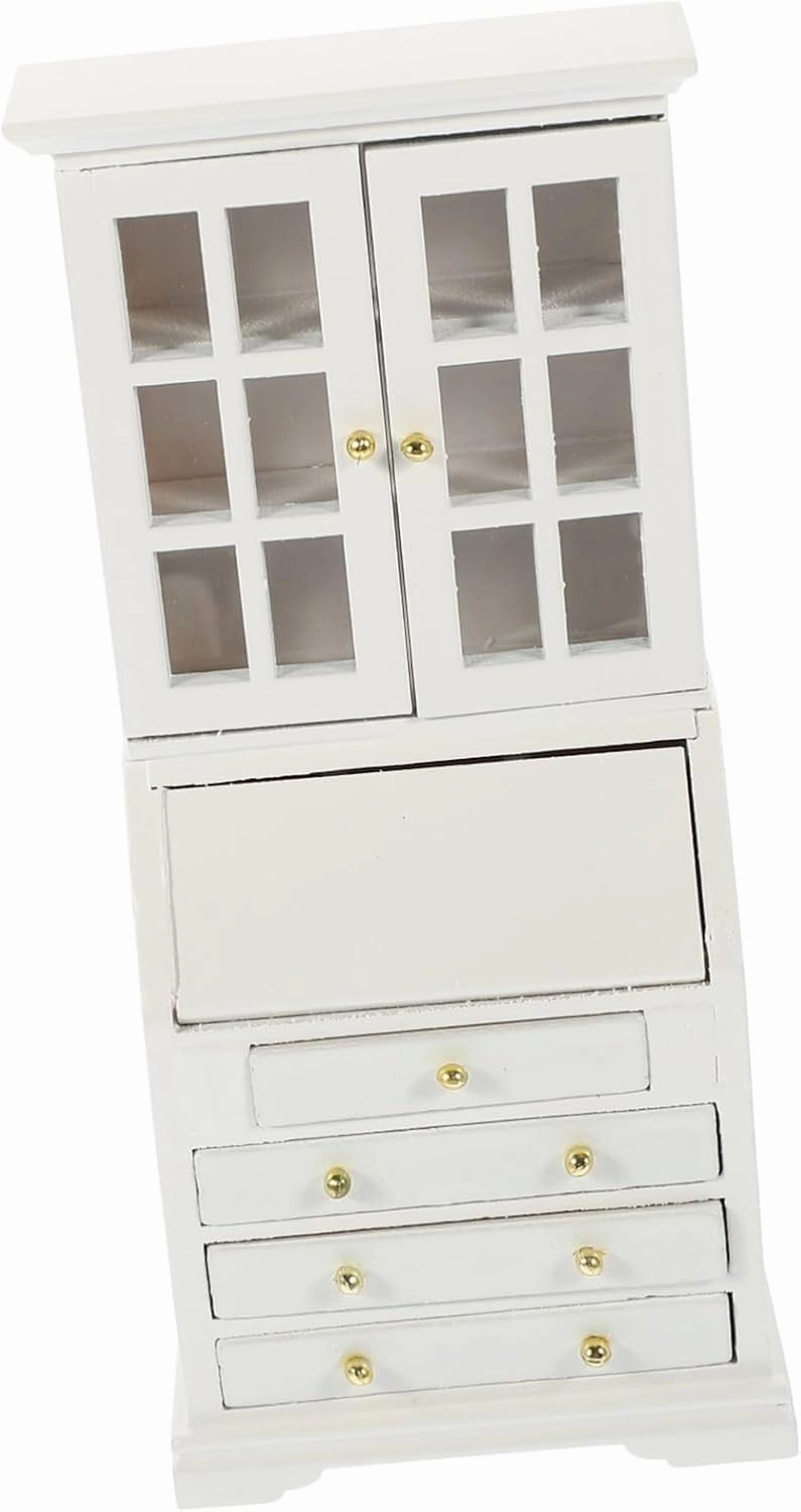 Miniature Cabinet Desk Scale Dollhouse Furniture Realistic Tiny House Storage Unit for Crafts and Room Compact Design for and Storage
