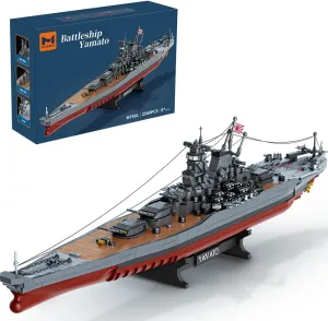 MISINI M7001 1:300 Japanese Yamato Battleship Building Blocks Set, 2569 Pieces WWII Navy Ship MOC Toy, Excellent Battleship Model Building Gift and Collection for Military Enthusiasts Teens and Adults