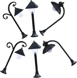 Model Led Lanterns Lamps 6pc Miniature Street Light PVC Material Decorative for Mini House Supply