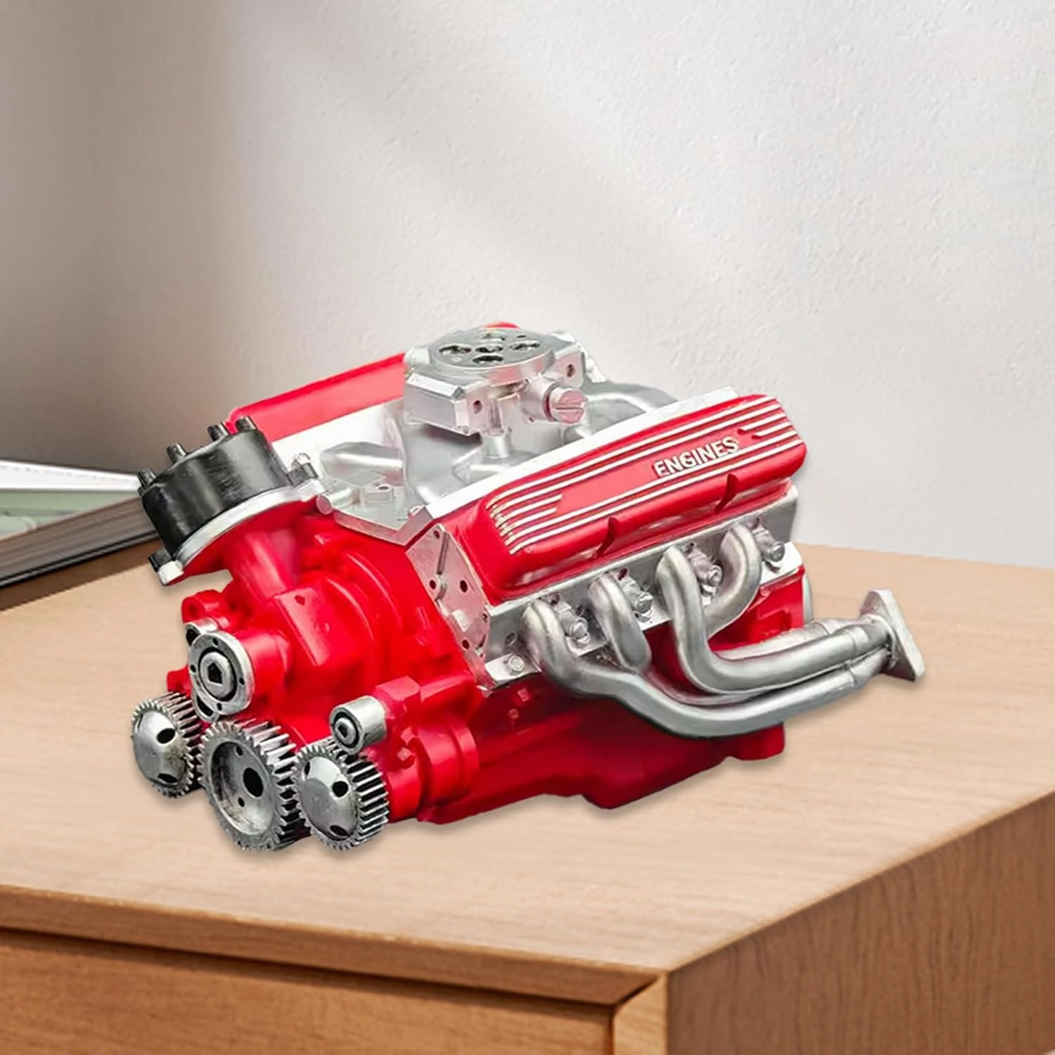 Model Engine Kit for Adults,Engine Collectible | Creative Resin Craft Desk Ornament for Display Home Garage Birthday Education Classroom Workshop Collector Workplace