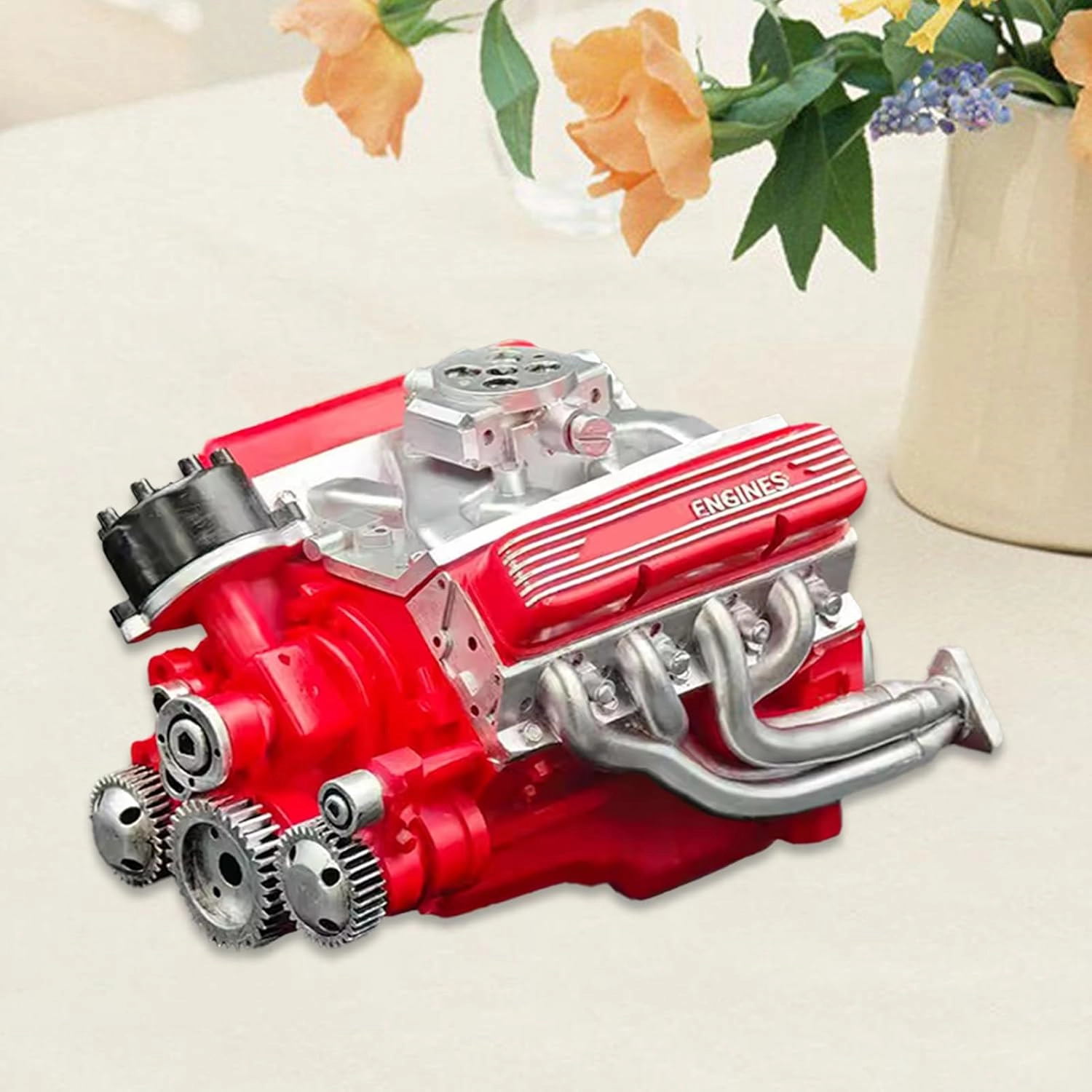Model Engine Kit for Adults,Engine Collectible | Creative Resin Craft Desk Ornament for Display Home Garage Birthday Education Classroom Workshop Collector Workplace