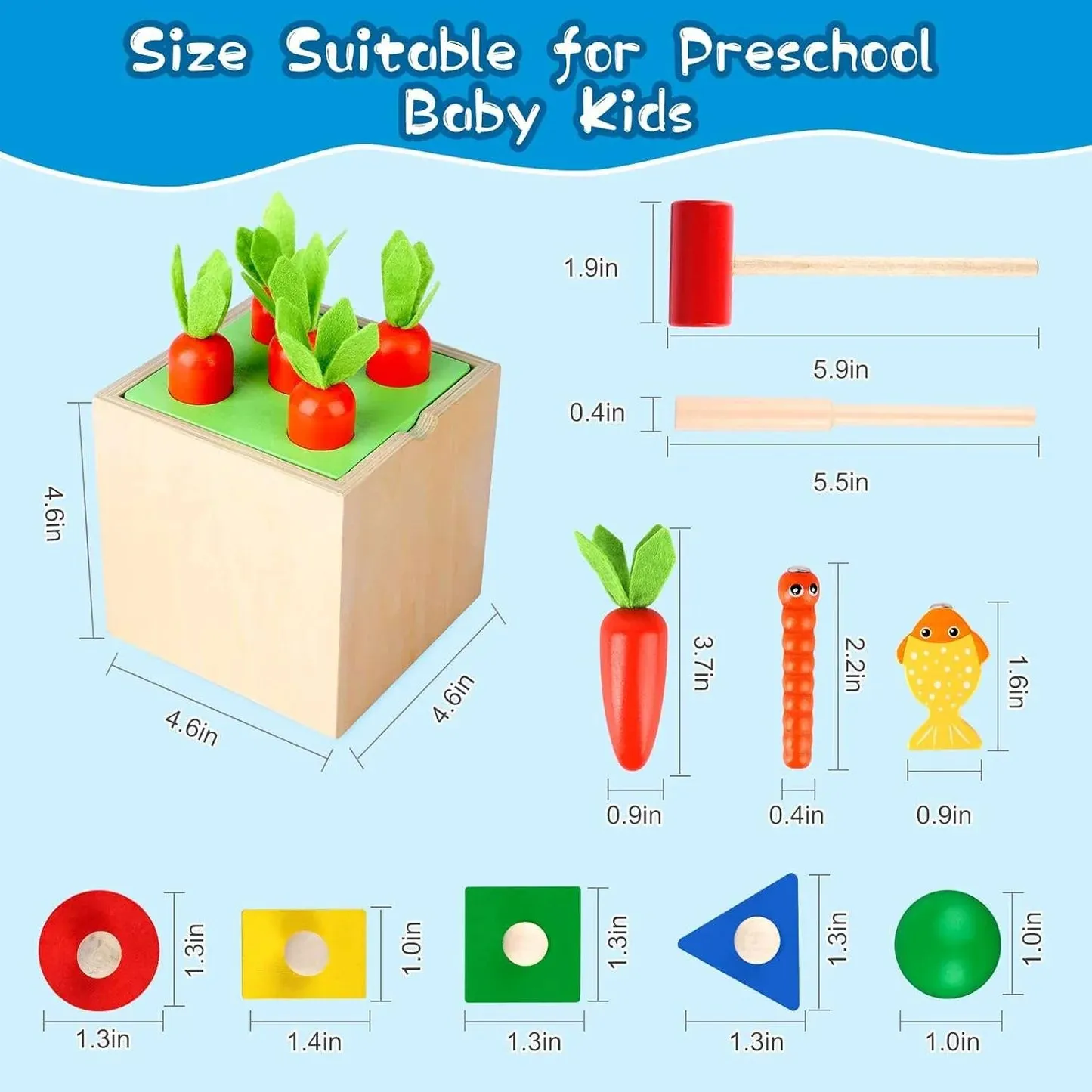 Montessori 5 in 1 Wooden Toys/3y /Educational Toy