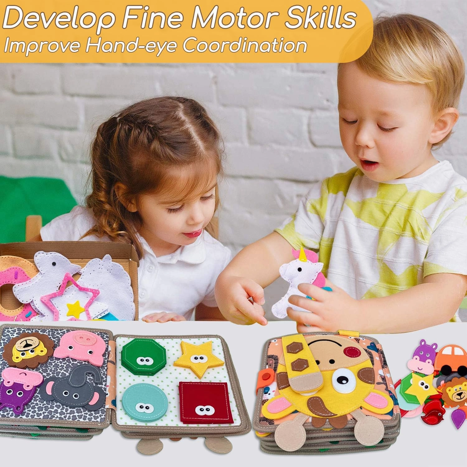 Montessori Busy Book for Toddlers 1-3, Toddler Busy Board Felt Quiet Book for Baby, Preschool Learning Activities Educational Sensory Toy for Kids Gift