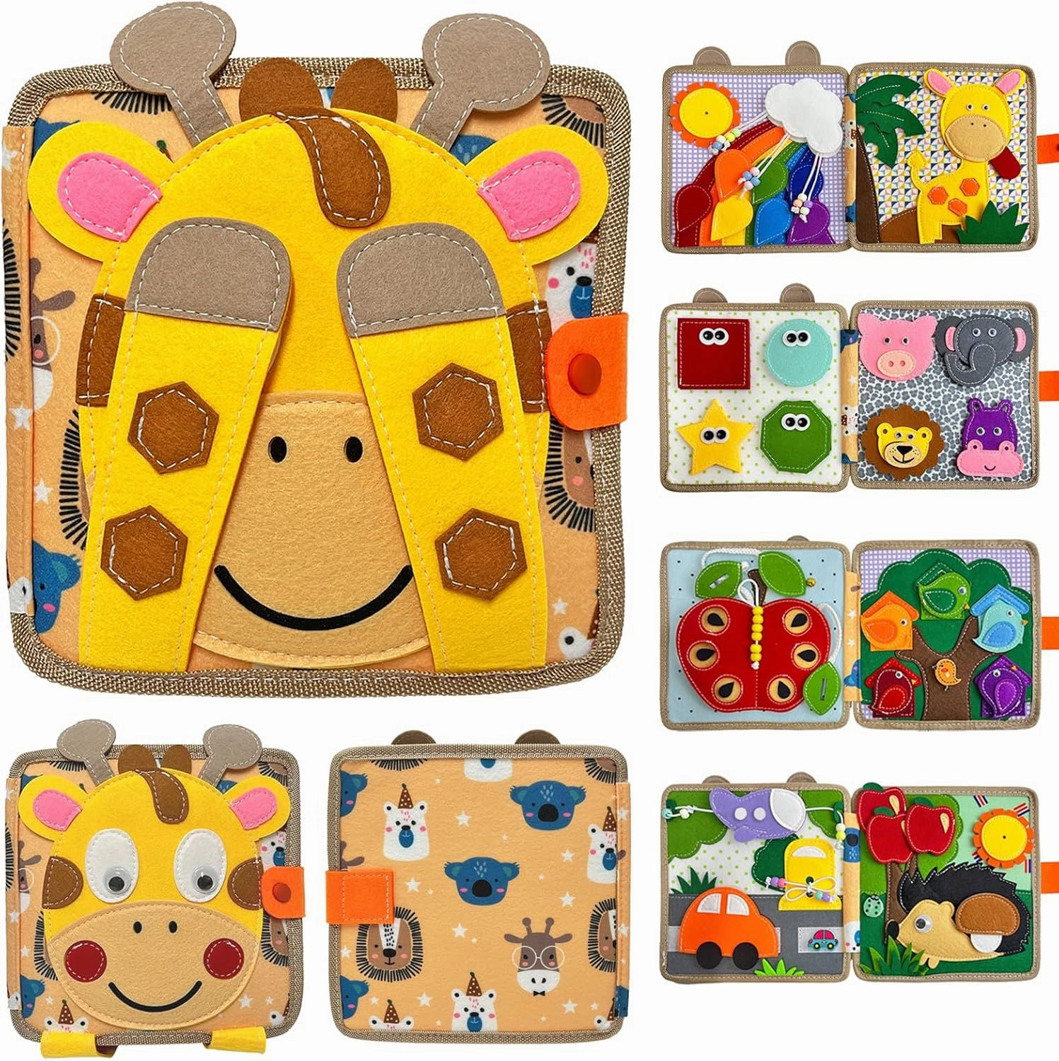 Montessori Busy Book for Toddlers 1-3, Toddler Busy Board Felt Quiet Book for Baby, Preschool Learning Activities Educational Sensory Toy for Kids Gift