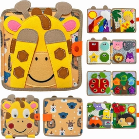 Montessori Busy Book for Toddlers 1-3, Toddler Busy Board Felt Quiet Book for Baby, Preschool Learning Activities Educational Sensory Toy for Kids Gift