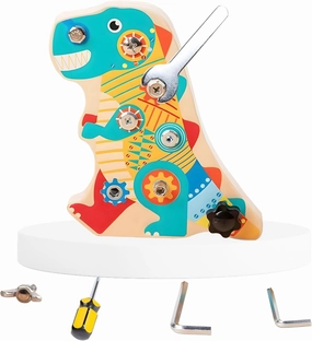 Montessori Screwdriver Board Set - Dinosaur Nuts and Bolts for Toddler Tool Set, Fine Motor Skills Toys, Busy Board Sensory STEM Educational Toys for 3-5 Year Olds