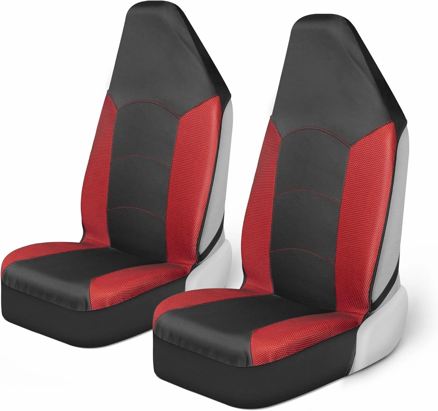 Motor Trend Mesh Red Car Seat Covers for Front Seats - Premium High Back Automotive Seat Covers, Designed for Vehicles with Integrated Fixed Headrests, Interior Seat Covers for Cars Trucks Vans SUVs