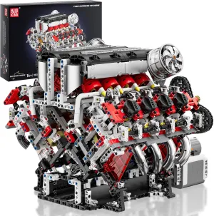 Mould King V8 Engine Toys Building Sets, Model Engine Kit for Adults, Engine MOC Scale Model with Motor, 10130 STEM DIY Building Kits That Works, Set for Boys Kids Aged 14  (2718 Pieces)