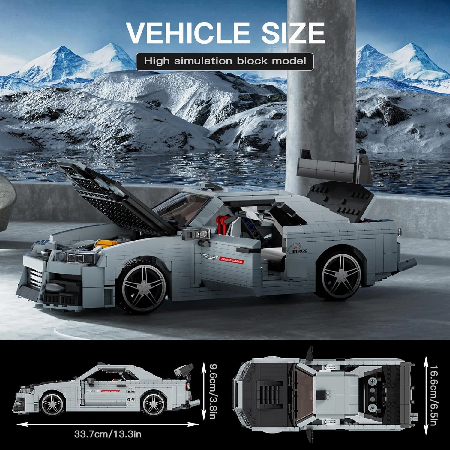 Mould King 10113 JDM Super Car Building Set - High Performance Classic Super Sports Model, 1471 Pieces MOC Race Car Kit for Adults and Kids, Collectible Sports Model