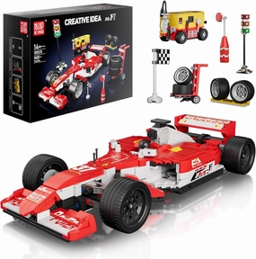 Mould King Formula Car Building Set, 1:12 Scale Formula Model Race Cars, 10035 Car with Spare Tire and Indicator, Blocks Kits for Adults and Boys Kids (1603 Pieces)