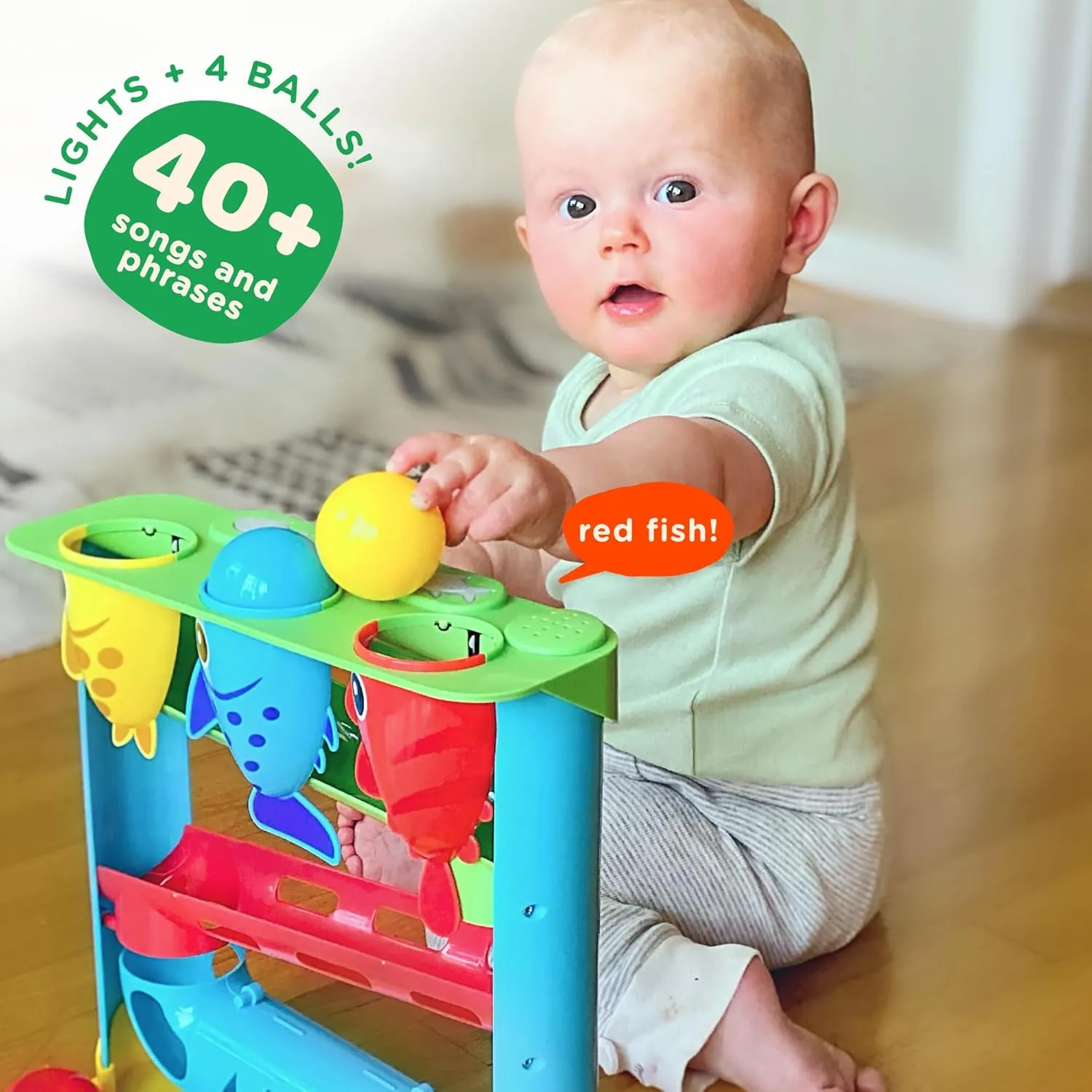 Move2Play, Feed The Fish | Interactive Baby & Toddler Toy | 1, 2  Year Old Gift & Birthday Present | Boys & Girls Babies Ages 6, 7, 8, 9, 10, 12, 18, 24  Months Old