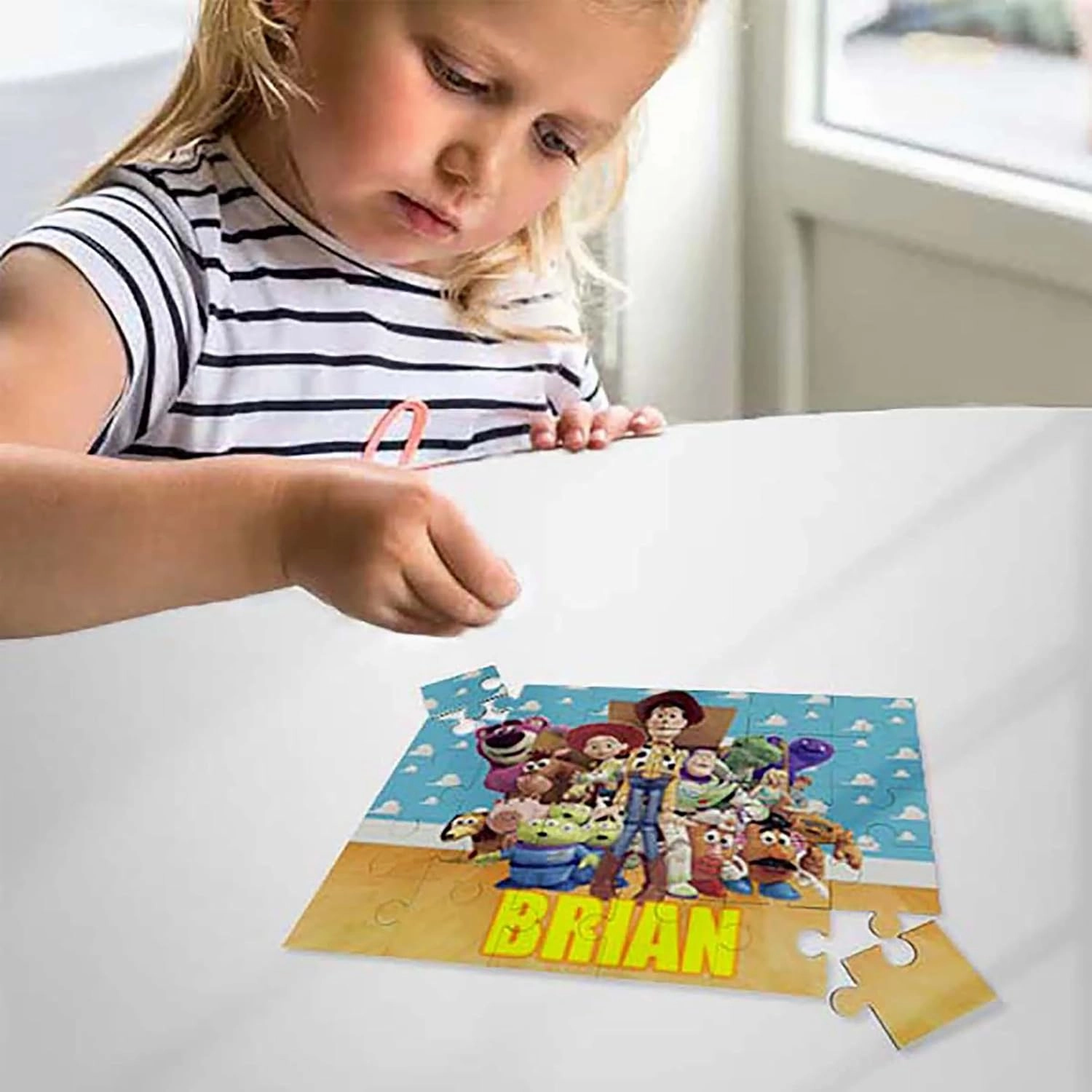Movies Puzzle with Name Kids Jigsaw Gift Son Daughter Birthday | 30pcs 7.5x9.5in (Toy Story)