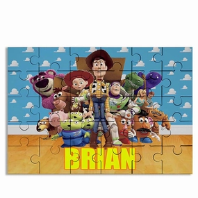 Movies Puzzle with Name Kids Jigsaw Gift Son Daughter Birthday | 30pcs 7.5x9.5in (Toy Story)