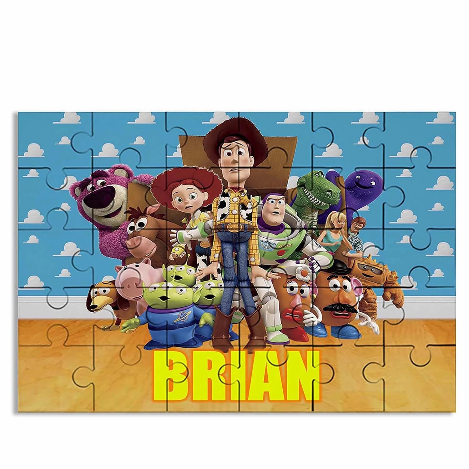 Movies Puzzle with Name Kids Jigsaw Gift Son Daughter Birthday | 30pcs 7.5x9.5in (Toy Story)
