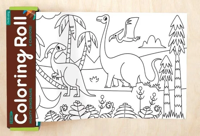 Mudpuppy | Colouring Roll - Mighty Dinosaurs