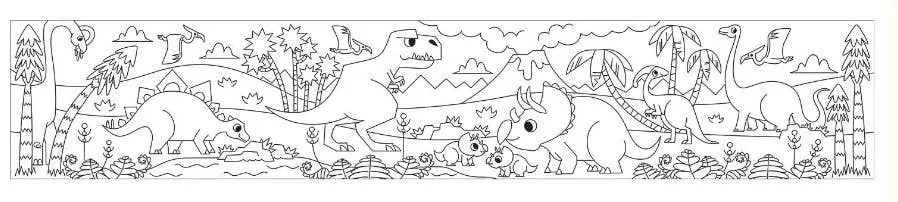 Mudpuppy | Colouring Roll - Mighty Dinosaurs