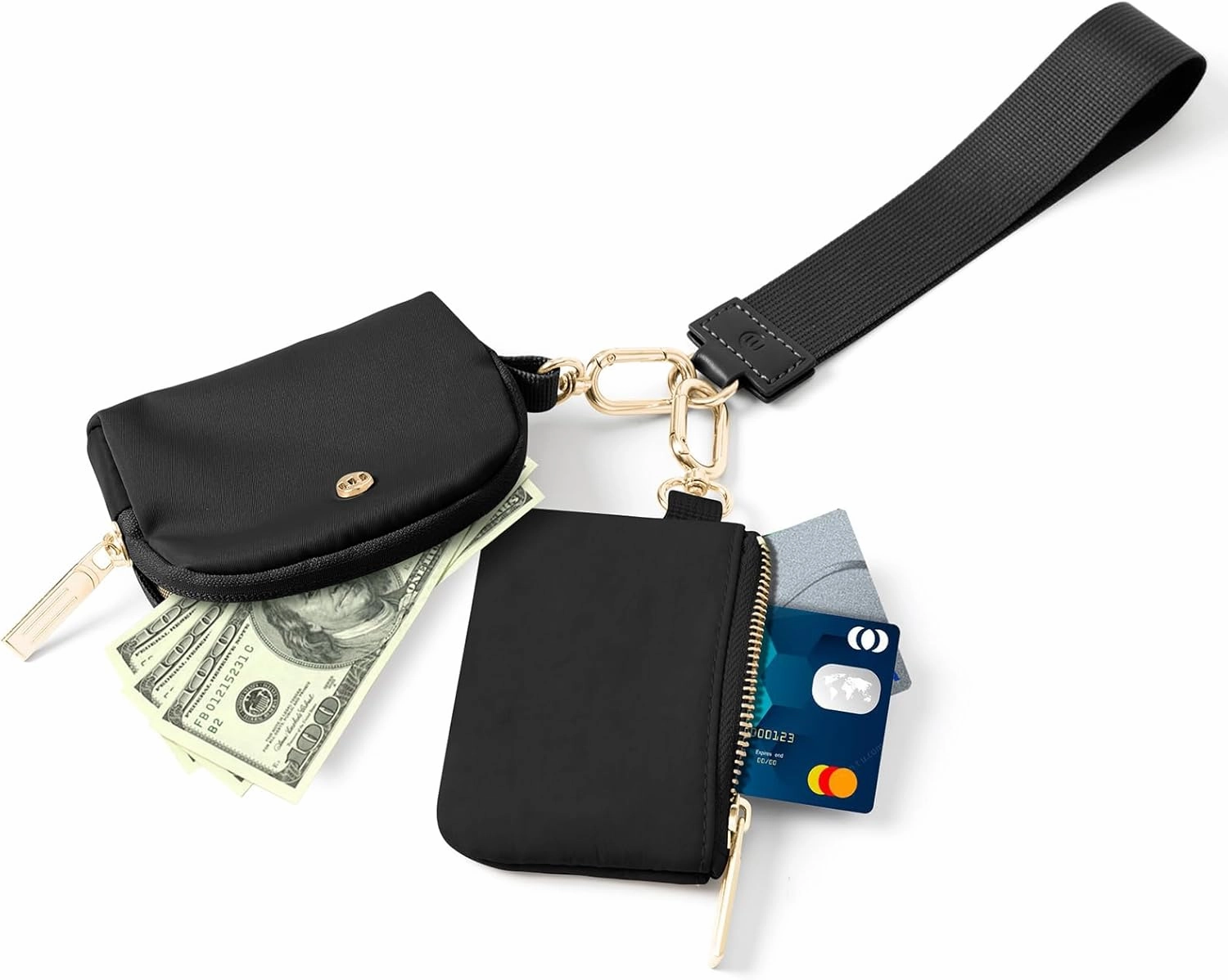 Mum's memory Mini Zip Around Wristlet Wallet for Women Dual Pouch Wristlet Portable keychain wallet Coin Purse Mini Women Coin Pocket