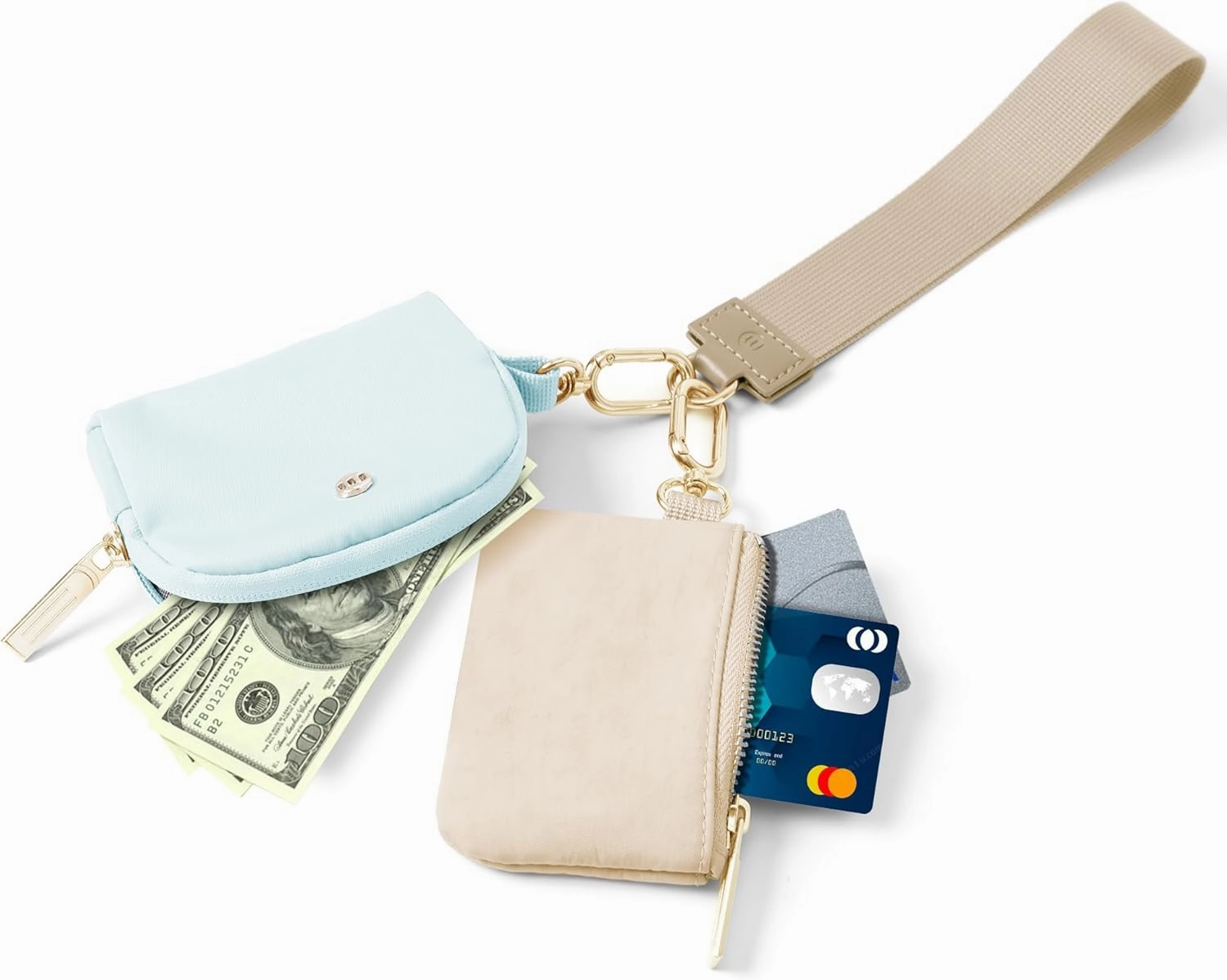 Mum's memory Mini Zip Around Wristlet Wallet for Women Dual Pouch Wristlet Portable keychain wallet Coin Purse Mini Women Coin Pocket