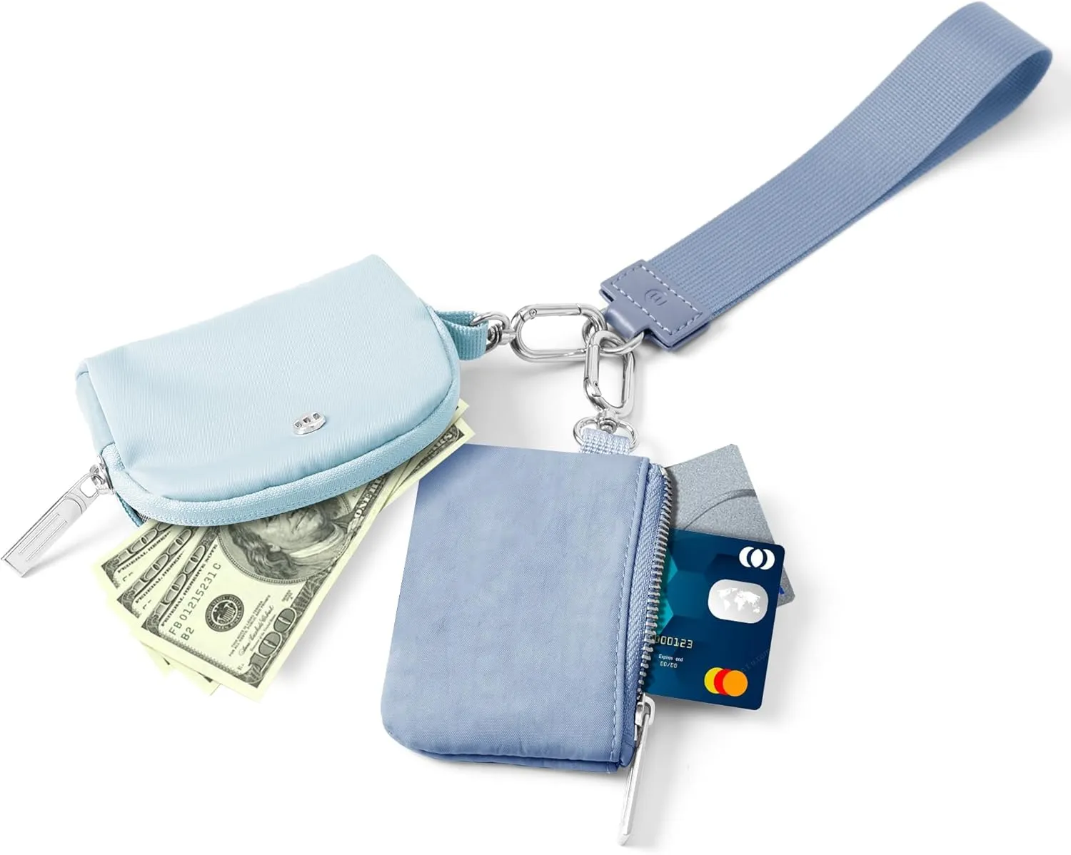 Mum's memory Mini Zip Around Wristlet Wallet for Women Dual Pouch Wristlet Portable keychain wallet Coin Purse Mini Women Coin Pocket