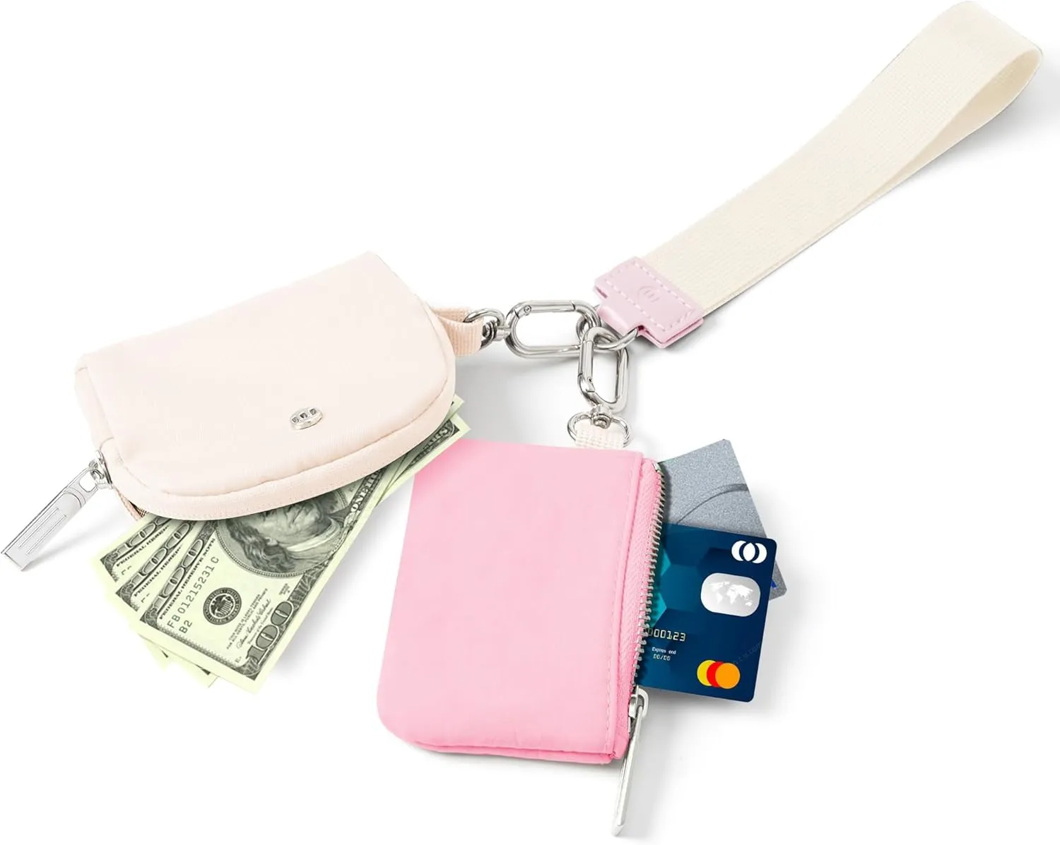Mum's memory Mini Zip Around Wristlet Wallet for Women Dual Pouch Wristlet Portable keychain wallet Coin Purse Mini Women Coin Pocket