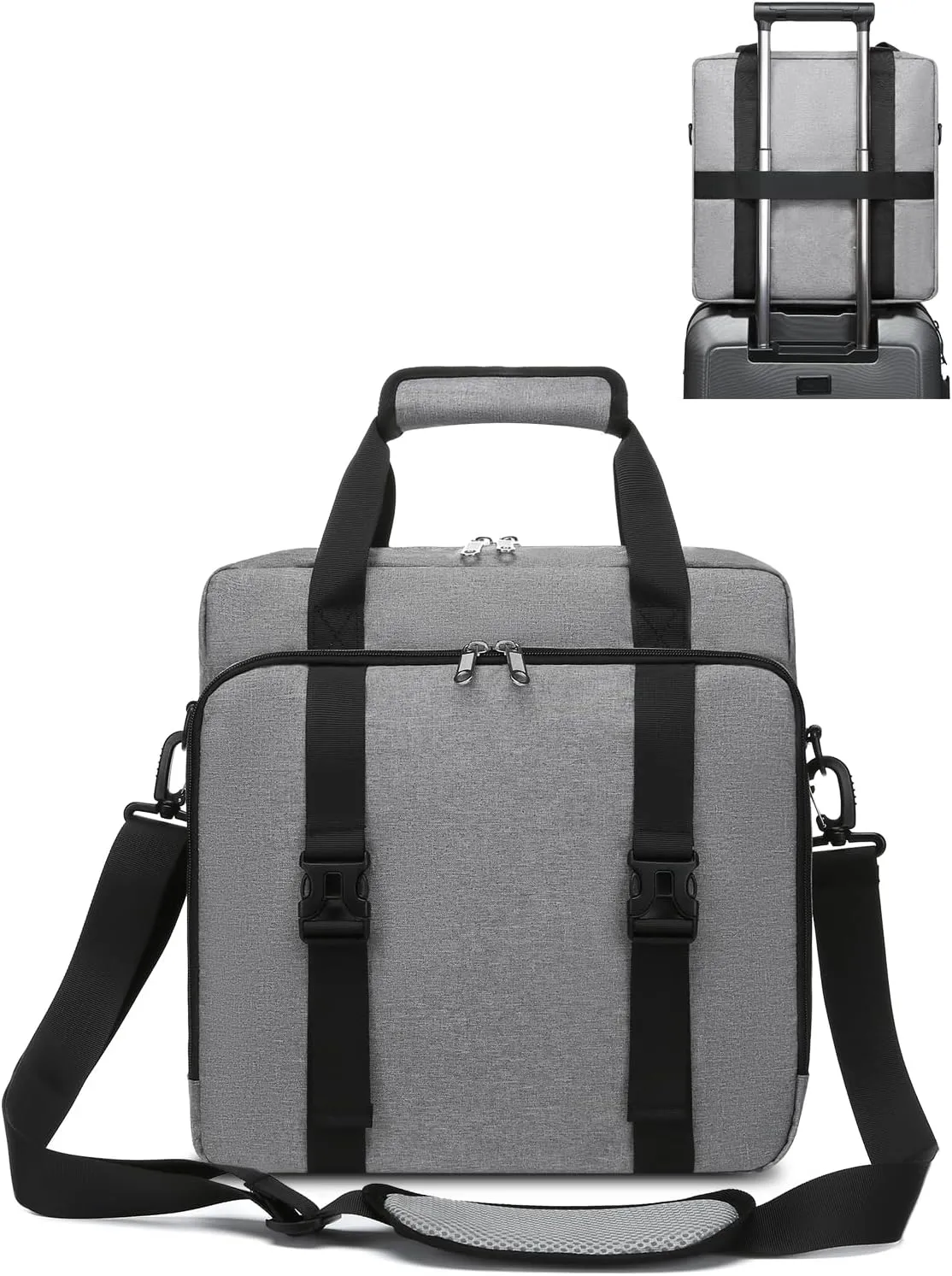 Muzale Starlink Mini Case for Starlink Mini Dish Kit Travel Carry Bag with Shoulder Straps Handle Portable Carrying Bag with Cotton Liner for Accessories Cables Grey