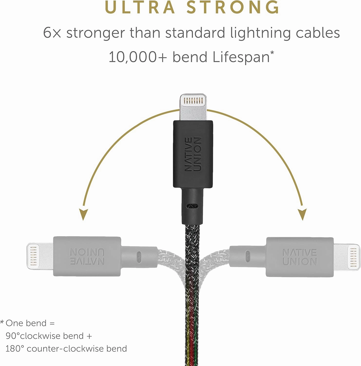 Native Union BELT Cable XL - 10ft Ultra-Strong Reinforced [MFi Certified] Durable Lightning to USB Charging Cable with Leather Strap compatible with iPhone 14, iPhone 13, iPhone 12 and Earlier(Cosmos)