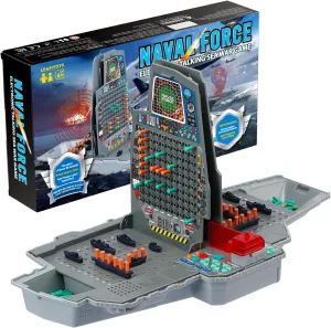 Naval Force Electronic Battle Game, Talking Sea Battle Radar Reload Strategy Board Game for Kids with Lights, Sounds, Special Attacks, 200 Preset Ship Layouts Quick Set-up, 1-2 Players Family Game