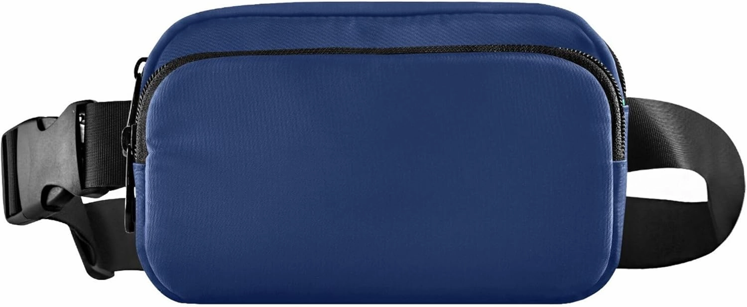 Navy Fanny Belt Bag Waist Packs Crossbody Bags Bum Bag for Running Hiking Travel Workout Adjustable Strap for Women Men