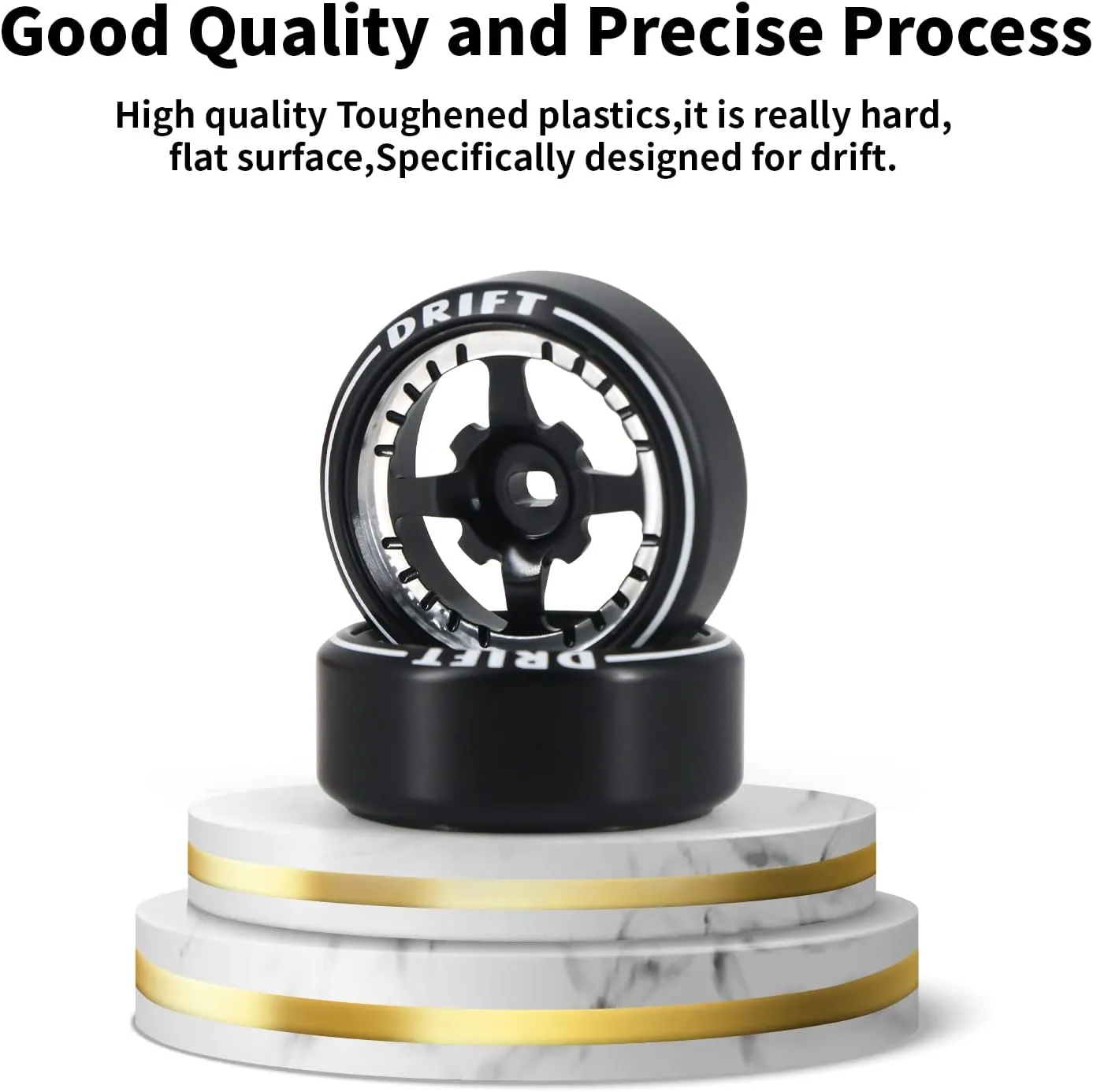 New 4 Pcs Rc Car Drift Wheels with Logo Tires for 1/28 Wltoys K969 K989 K929, [2N 2W] 4 Spoke Durable Aluminum Alloy Rc Drift Car Tires for 1/24 1/28 Mini-Q HGD1 HGV1 Upgrade Parts (Black)