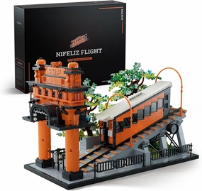 Nifeliz Flight Railway Building Set, Vintage Cable Car Railway Display Model for Décor, Memorable Festival Gift for Adults (2,892 PCS, NF10294)