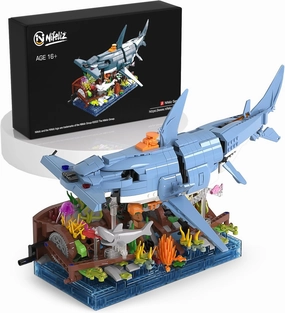 Nifeliz Hammerhead Shark Building Set; Build-and-Display Model for Adults; Functional Sea Scene Display; Home Decor Gift for Adults with a Passion for Ocean (1,144 Pieces)