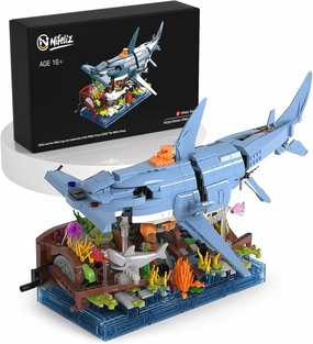 Nifeliz Hammerhead Shark Building Set; Build-and-Display Model for Adults; Functional Sea Scene Display; Home Decor Gift for Adults with a Passion for Ocean (1,144 Pieces)