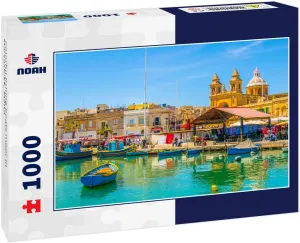 Noah Jigsaw Puzzle Colorful Fishing Boats moor in Marsaxlokk, Malta 1000 Pieces