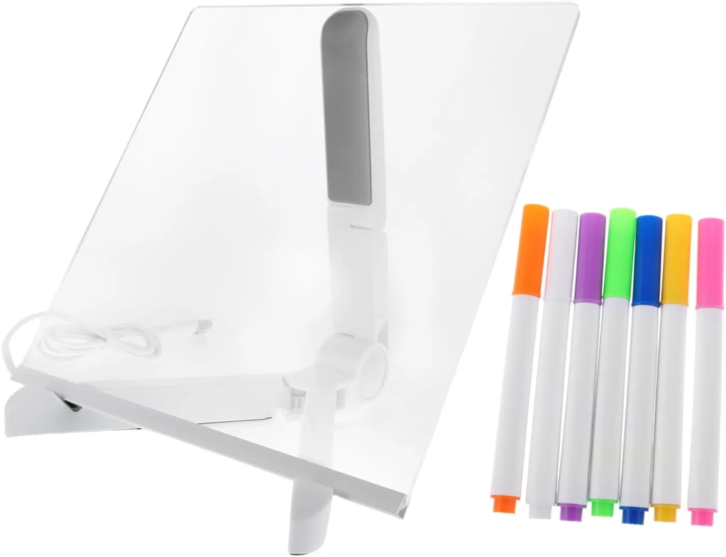 NUOBESTY 1Set Light Up Drawing Board for LED Memo Pad with Pens Portable Board for Creativity Interactive Learning Activities